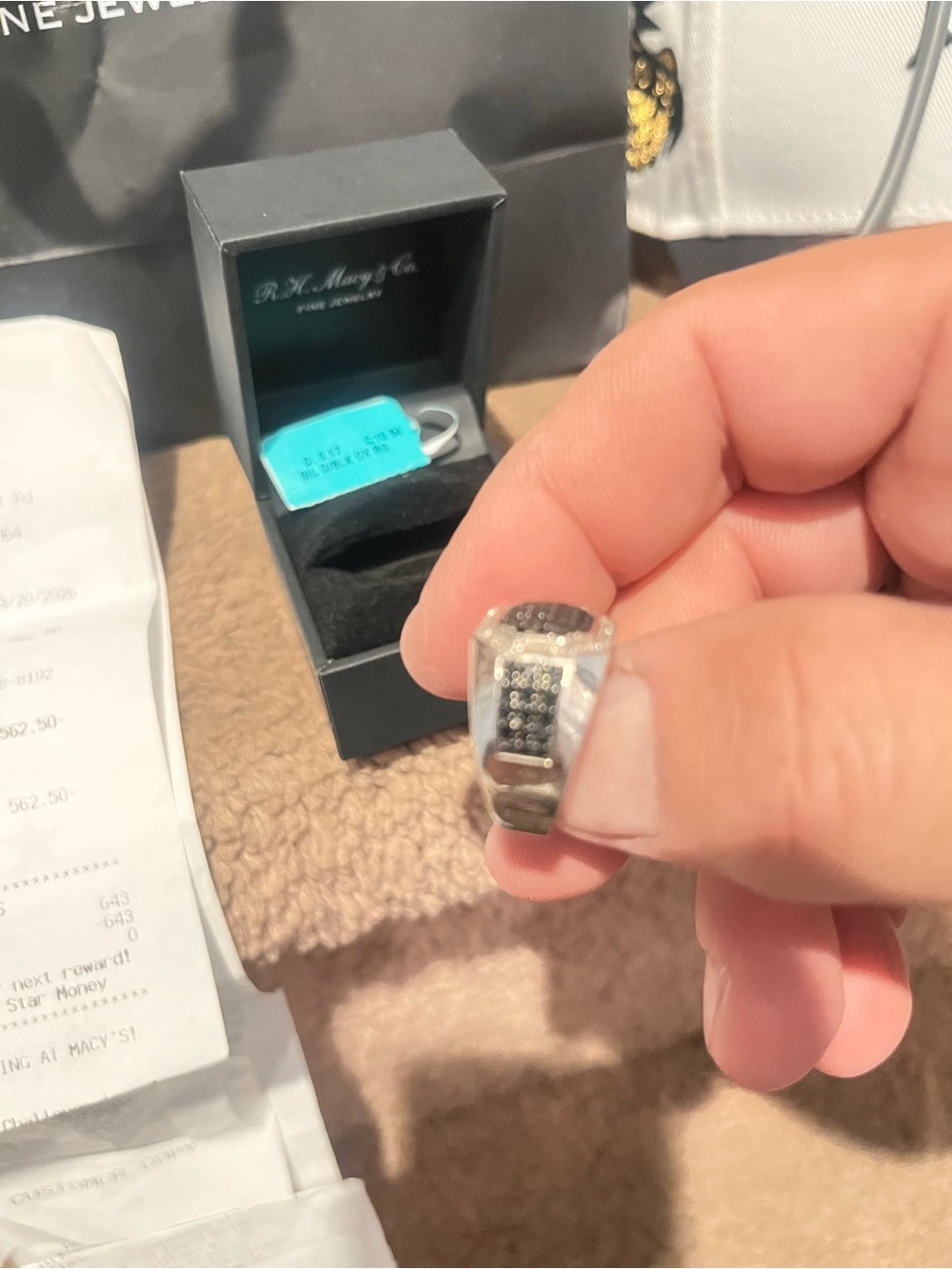 NEW Men’s EFFY .925 silver Ring - w/diamonds and Onyx. Size 8